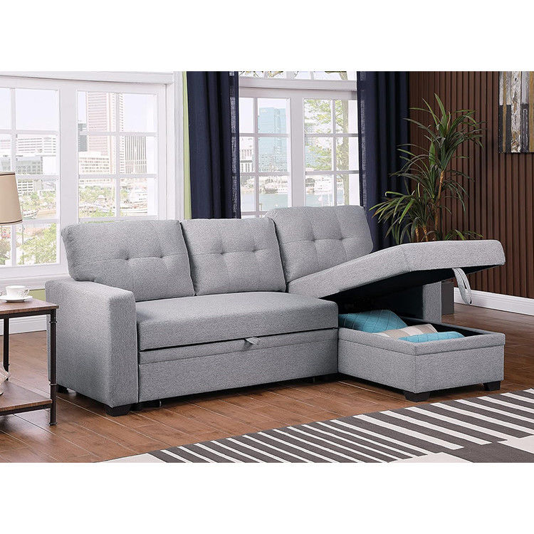 Postverpackung Allwetter Stoff L-Form Sektionssofa Bett Lounge Set mit Kissen