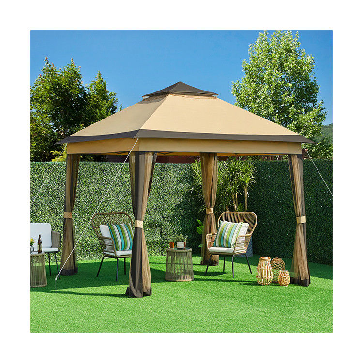 Pulverbeschichtet 3,3 x 3,3 M Außen-Gazebo-Zelt mit 4 Maschen-Seitenwänden
