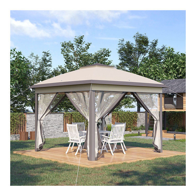 Rottfest L330 x W330 x H288cm AJUNION Garten Gazebo Außendachdachschatten Pop-up Zelt