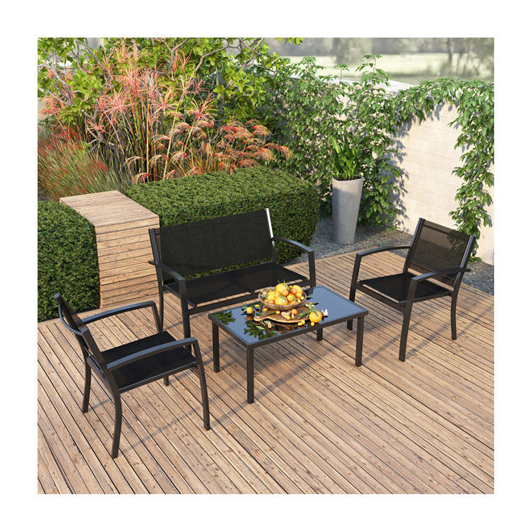 Balkon oder Patio Lounge Set Metallrahmen Garten Set für Outdoor 4 Sitzplätze Entspannung