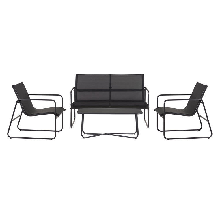 Metallmöbel Patio Set für Garten AGUNION 4-Sitzer Gespräch Lounge Set