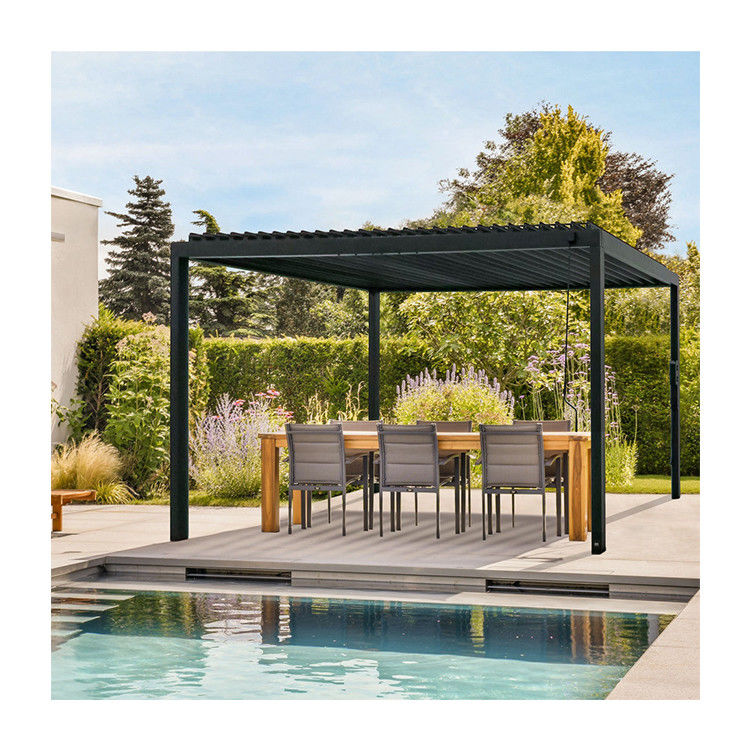 Stahlrahmen AJUNION 16X10 Metallpergola für Garten mit Louvered Dach