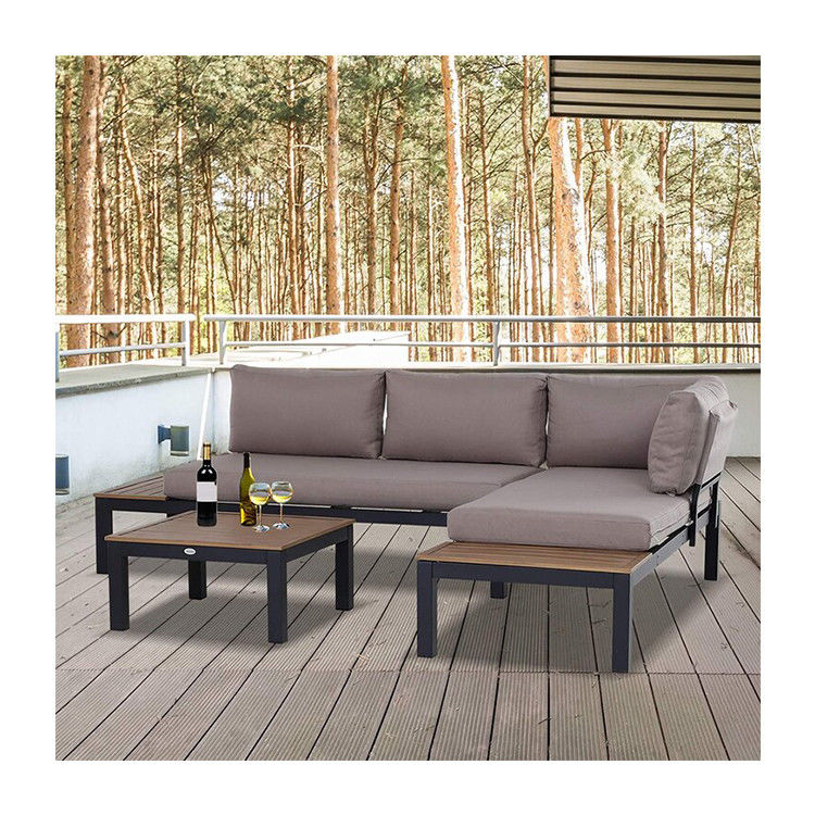 Moderne L-Form-Sofa-Set Metallrahmen Außenmöbel Lounge-Set von AJUNION