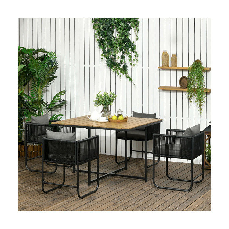 Moderner Design-Stil Klapptisch und PE-Rattan-Stuhl