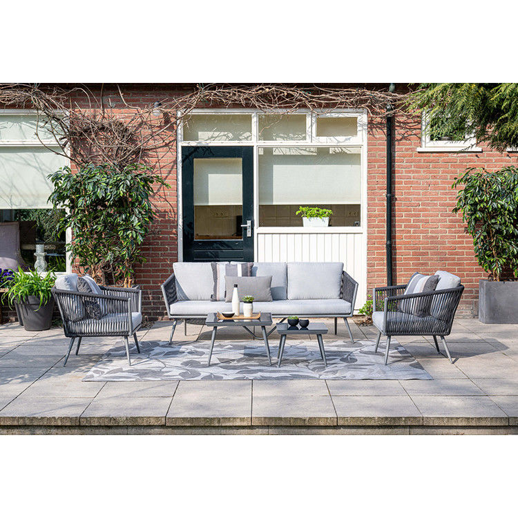 Aluminiumrahmen Gartenmöbel Lounge Set mit Kaffeetisch Größe L60 x D60 x H39cm