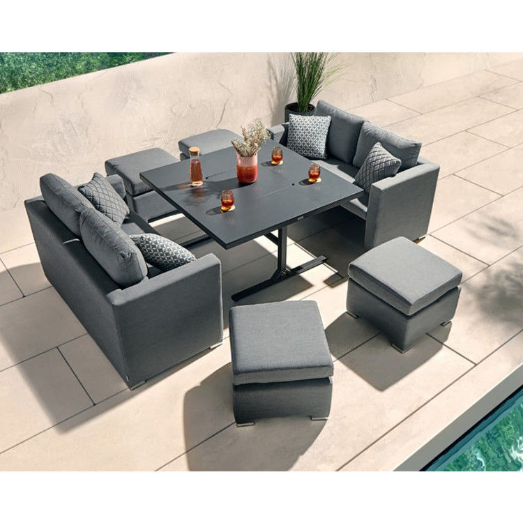 Modernes Design Gartenmöbel Sofa Set mit Kamin Tisch Tisch Größe W126 x D126 x H71cm