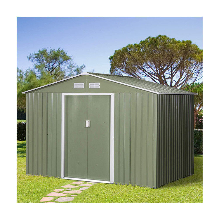 64.5kg Galvanisierter Stahl Lagerhallen AGUNION 9 x 6FT 2 Türen für den Garten Gebäude Schuppen