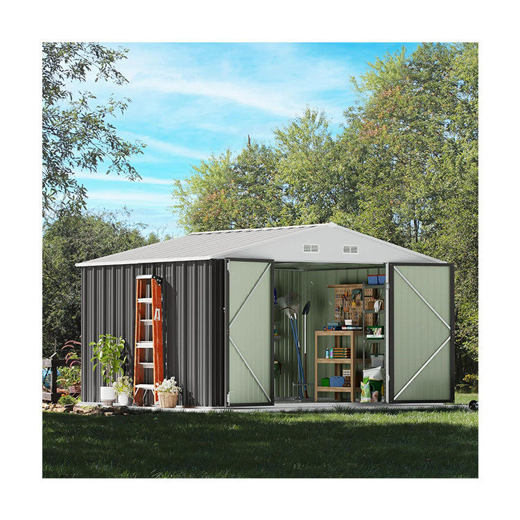 Außenlagerwerkzeuge Schuppen Großformat 8x10FT Metallhaus mit 66,5 &quot;Höhe Stahltüren