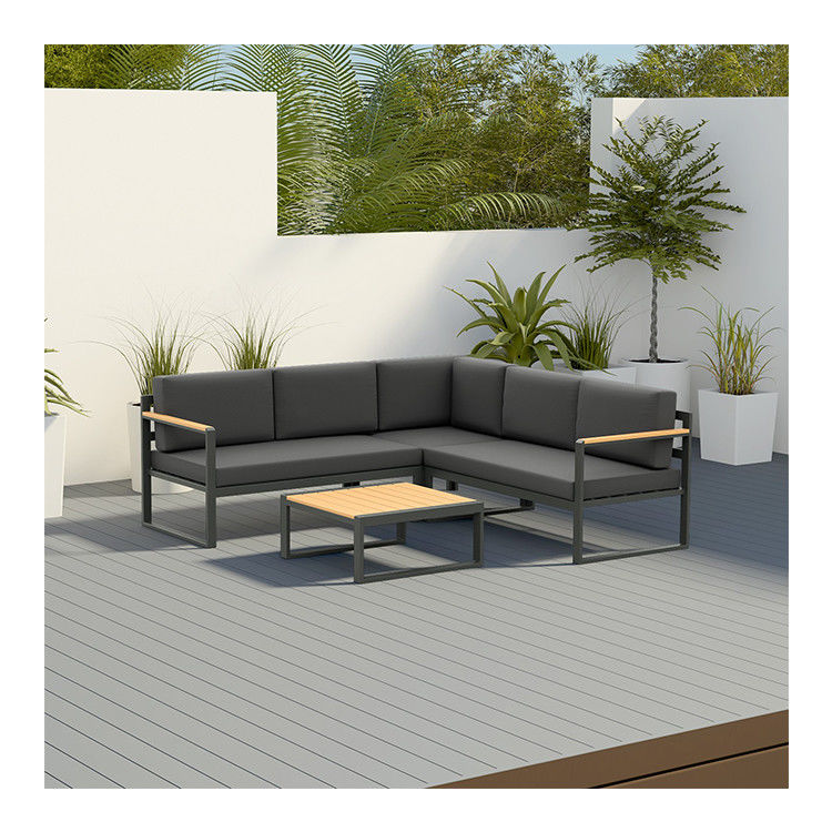 Außenmetallmöbel für Garten Ecke Sofa Wohnzimmer Modernes Design Holz