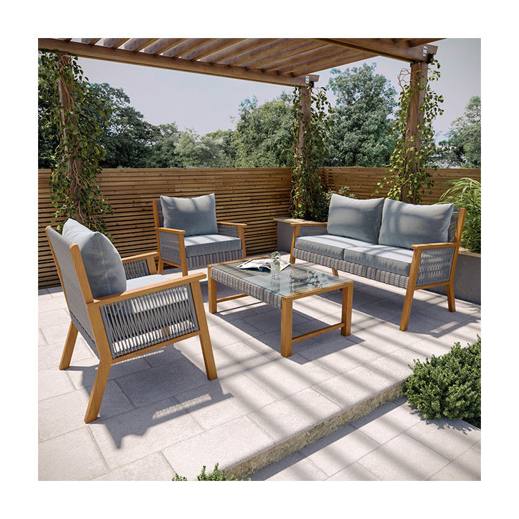 Y Mail Packing Rattan Weave Outdoor Sofa Set mit massivem Holzrahmen und PE Wicker