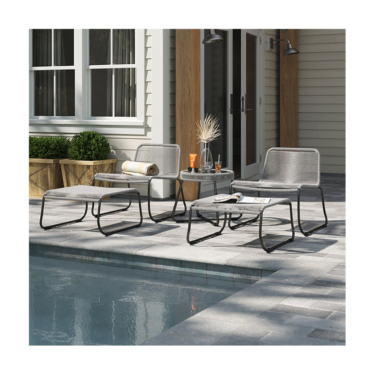 Minimalistische Gartengestaltung 2 Sitzgelegenheiten Außenmöbel Lounge Set für Poolgarten