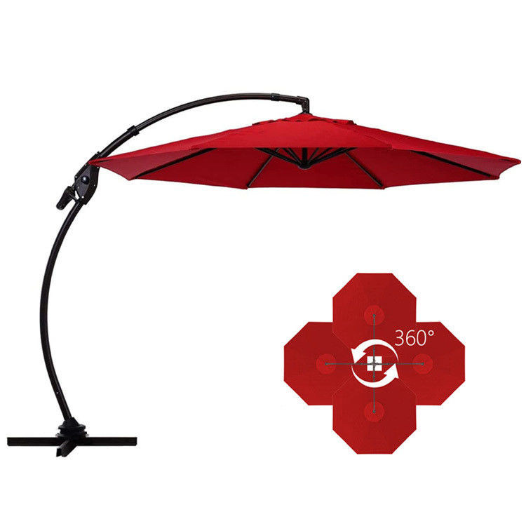 Outdoor Patio Garten Aluminium Curvy Cantilever S-Form Banane Regenschirm Sonnenschirme mit Basis