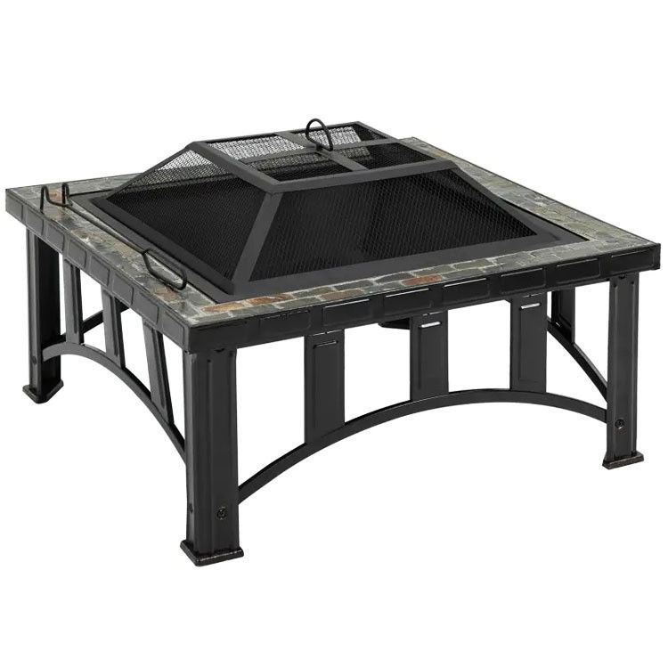Gartenfeuer Campingfeuer mit Eisbecken und BBQ-Grill mit Holzkohle
