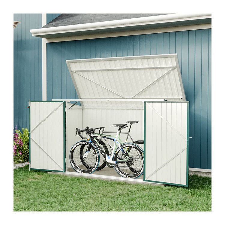 Countyard Lagerschuppen AJUNION 7ft Stahl Metall Fahrradschuppen mit verriegelbarer Tür und Lüftung