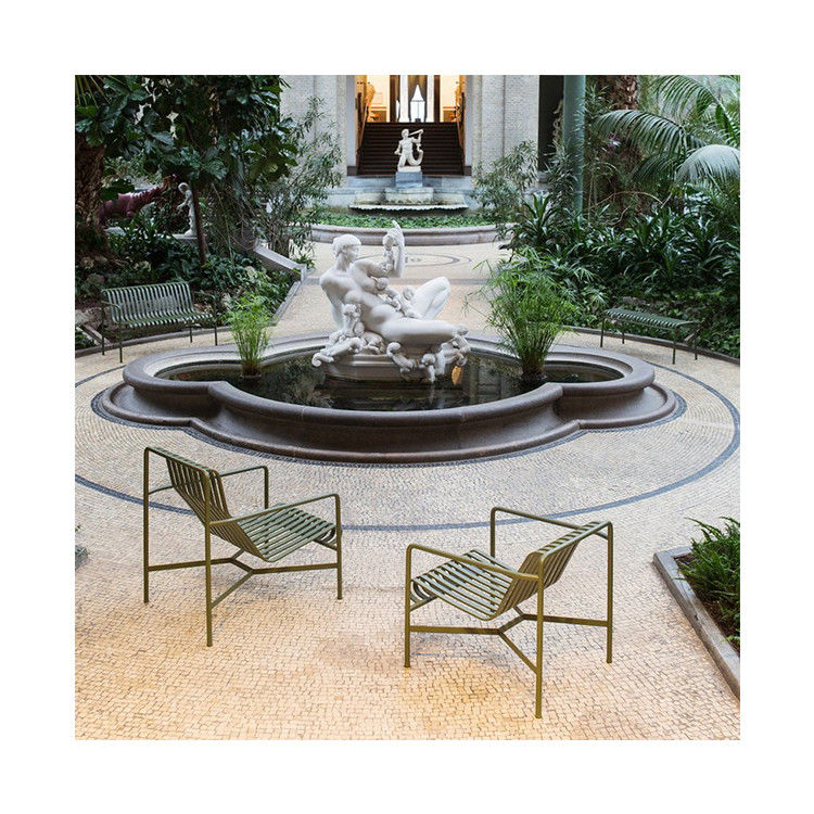 AJUNION Metall Außenmöbel Hinterhof Patio Stuhl Minimalist Stahl Lounge Stuhl für den Garten