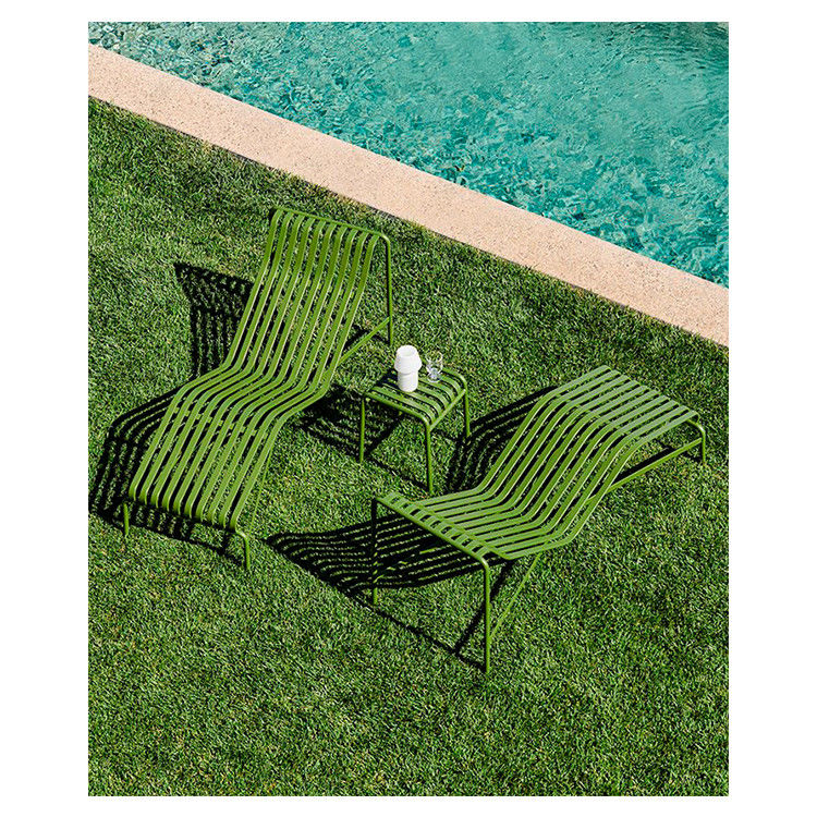 Outdoor-Metall-Sessellehnen und Nebentisch für Entspannung L164,5 x W65,5 x H70cm