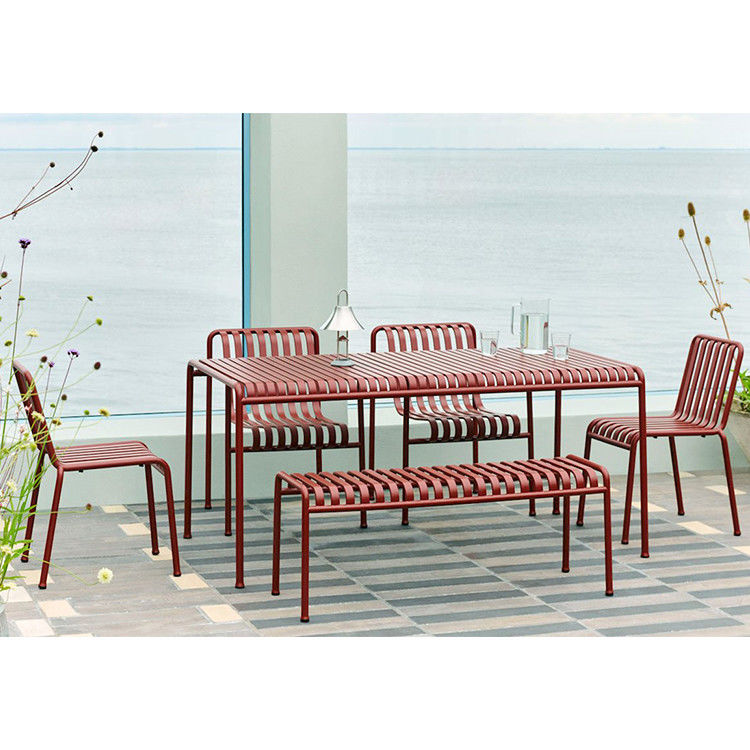 Minimalistischer Stil Outdoor-Metallmöbel Set L56 x W47 x H80cm Stuhl Größe Stahlrahmen