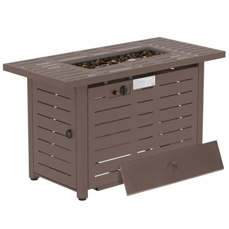Ausgestattete Outdoor Indoor Patio Garten Rechteckige Propan Gas Feuerstelle Tisch Rauchlos