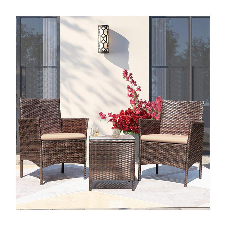 Freizeit Outdoor AJUNION PE Rattan Terrassenmöbel für Balkon und Poolgarten