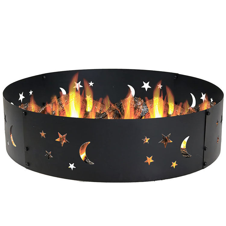 Outdoor Patio Schwarzes Lagerfeuer 360 Grad Rundes Schwergewichtes Tragbares Holzfeuerfeuer mit Poker