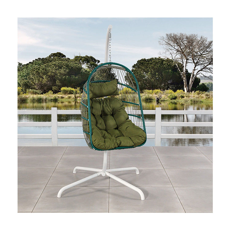 Außenmöbel Patio Swing Hanging Egg Chair mit Stahlrahmen und Seilwebe Design