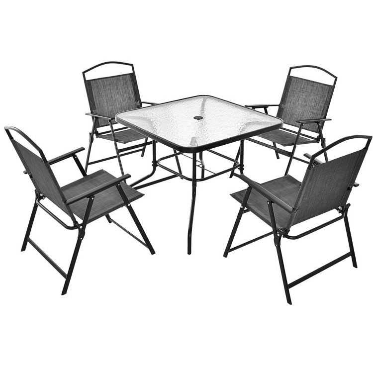 Postverpackung Platz Esstisch und Teslin Stuhl Set für Outdoor Garden Cafe Restaurant