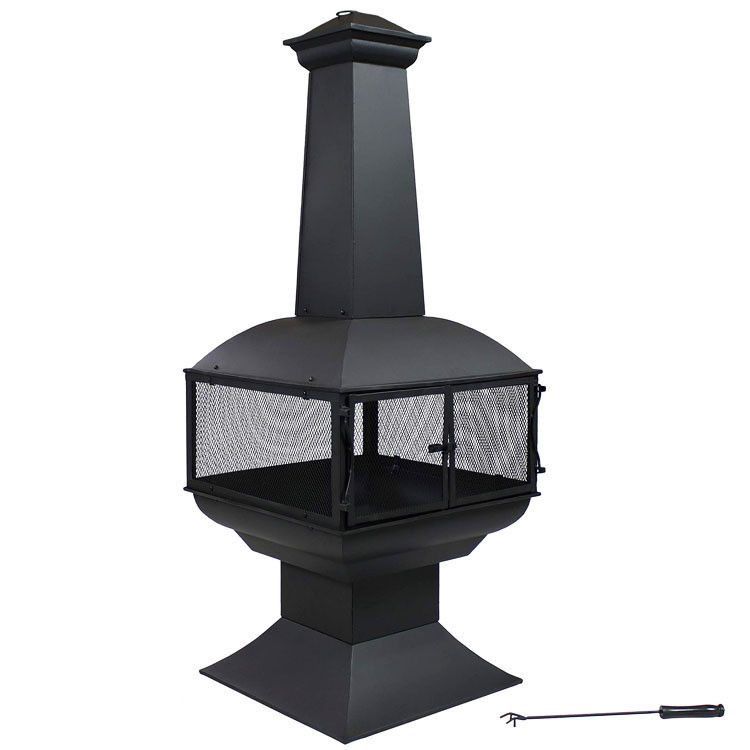 Outdoor-Patio Hinterhof Garten Camping Schwerlast Stahl Holzbrennkamin mit Poker