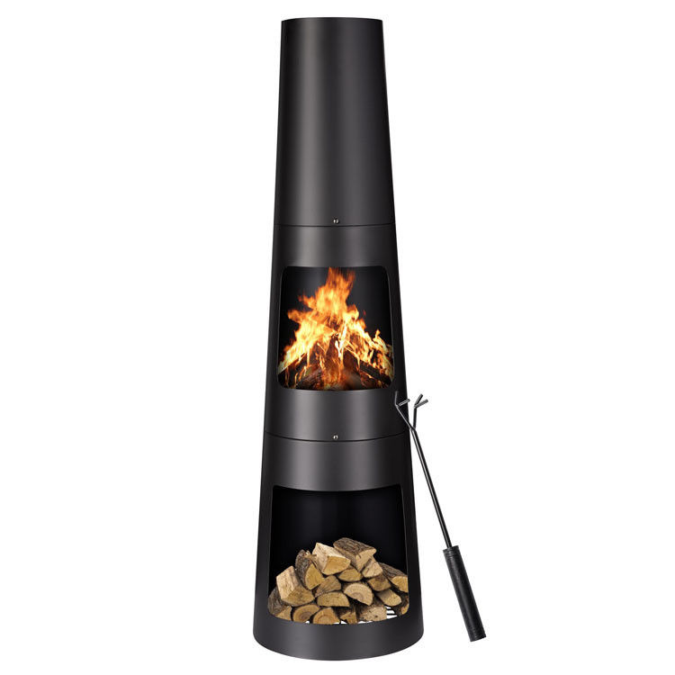 Außenterrasse Garten Camping Feuerstelle mit Poker Gusseisen Holzkohle Kamin Kamin