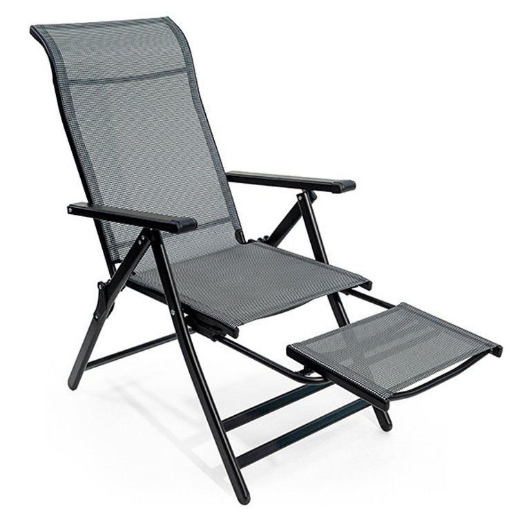 Außenraum Innenraum Fußpedal Mesh Stoff PVC Stuhl Klappschlafzimmer Stuhl für den Strand