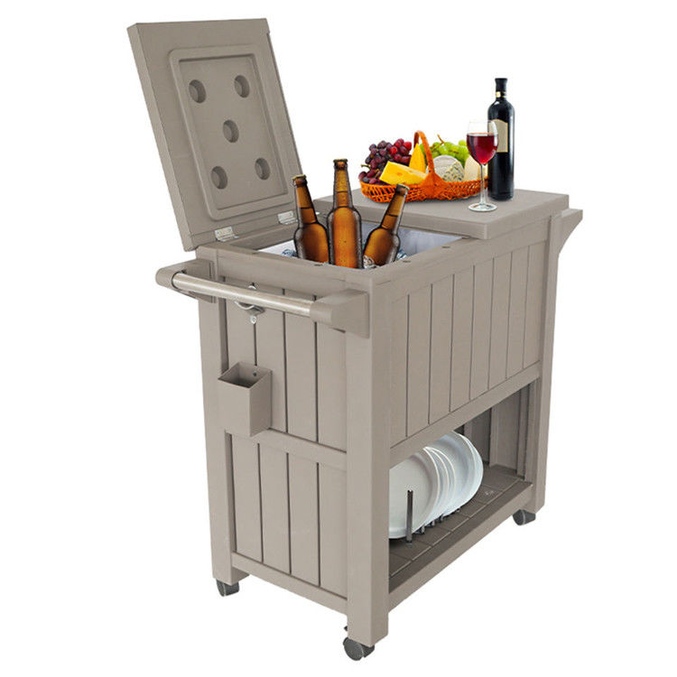 Traditionelles Design 3-in-1 Portable Outdoor Ice Cooler Trolley mit vier Rädern