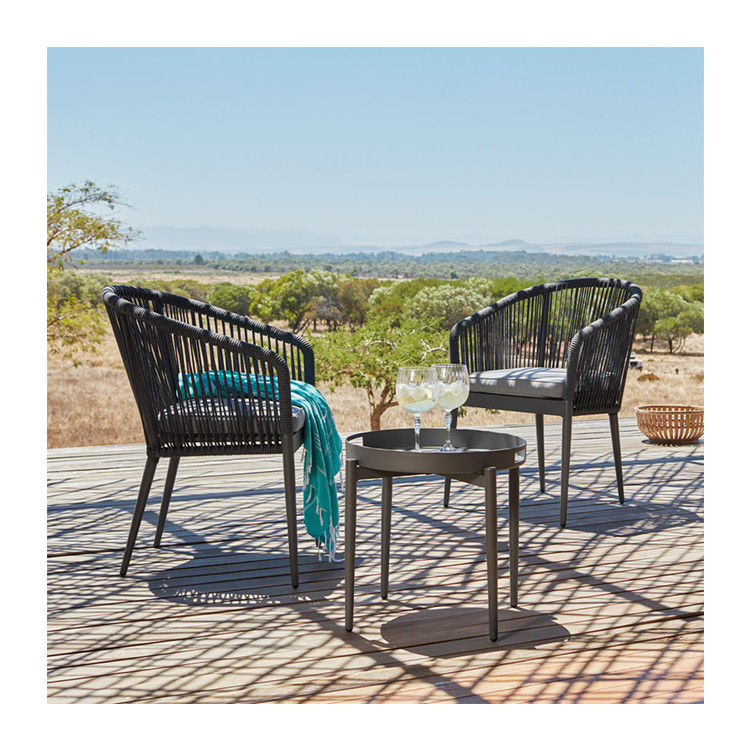 Rope Weave AJUNION 3 Stück Aluminium Bistro Set für Balkon Cottage und Strand Sitzgelegenheiten