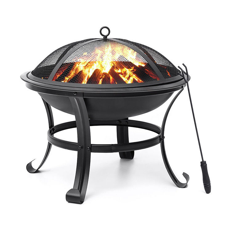Rundes Holz aus Stahl für den Außengartengrill und den Garten