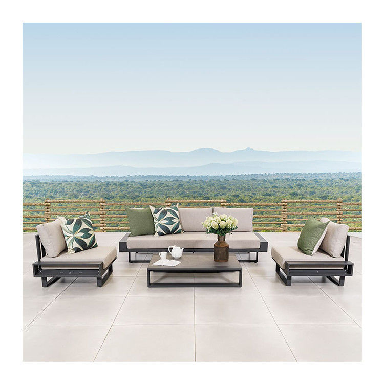 AJUNION Luxus-Aluminium-Sofa-Set Möbel mit Couchtisch Größe L 120 x W80 x H26cm