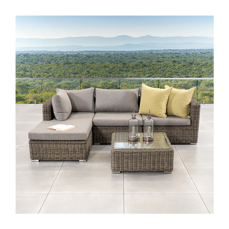 Außenmöbel AJUNION Modernes Garten-Set PE Rattan Terrassenmöbel Runder Wicker Set