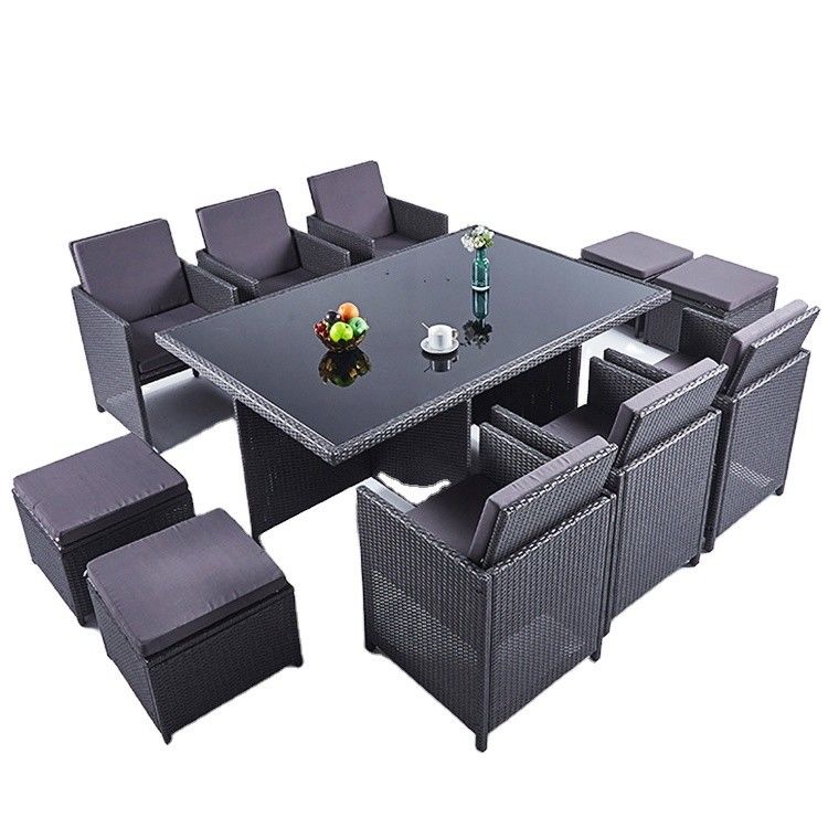 PE Rattan High Back Sofa Stuhl Set für den Außenbereich Innenhof Garten Balkon Pool Strand