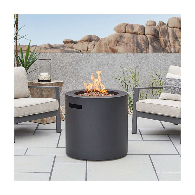 24&quot;L x 24&quot;W x 23.5&quot;H AJUNION Runde Stahl-Propanggasfeuerstelle für rauchlose Außenräume