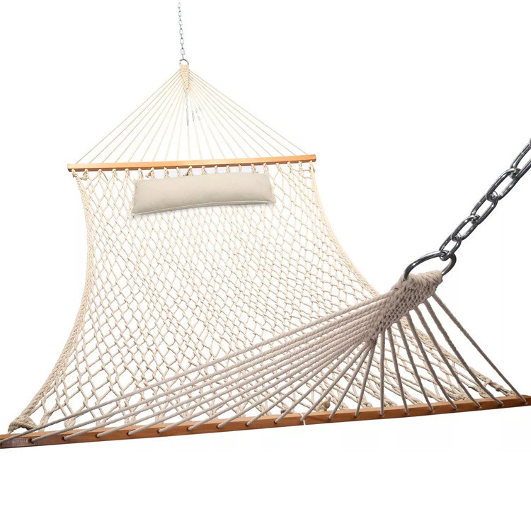 Gemütliches tragbares Klappnetz mit Baumwollseil Hängebett für Outdoor Indoor Garden Camping