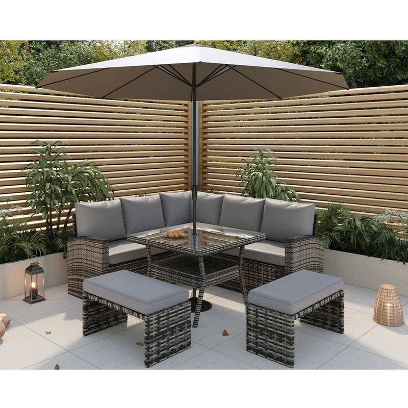 PE Rattan All-Weather Gartenmöbel Set Freizeit Outdoor Ecke Sofa Lounge Set