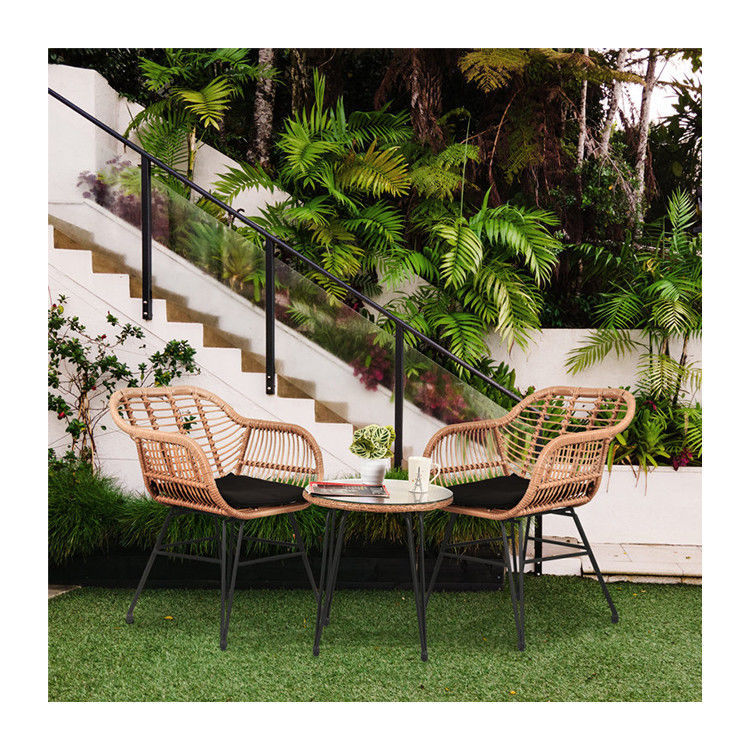 AJUNION 2 Sitzgelegenheiten Außenpatio Möbel Bistro Set D23.62'xW21.26'xH31.5' Stuhl Größe