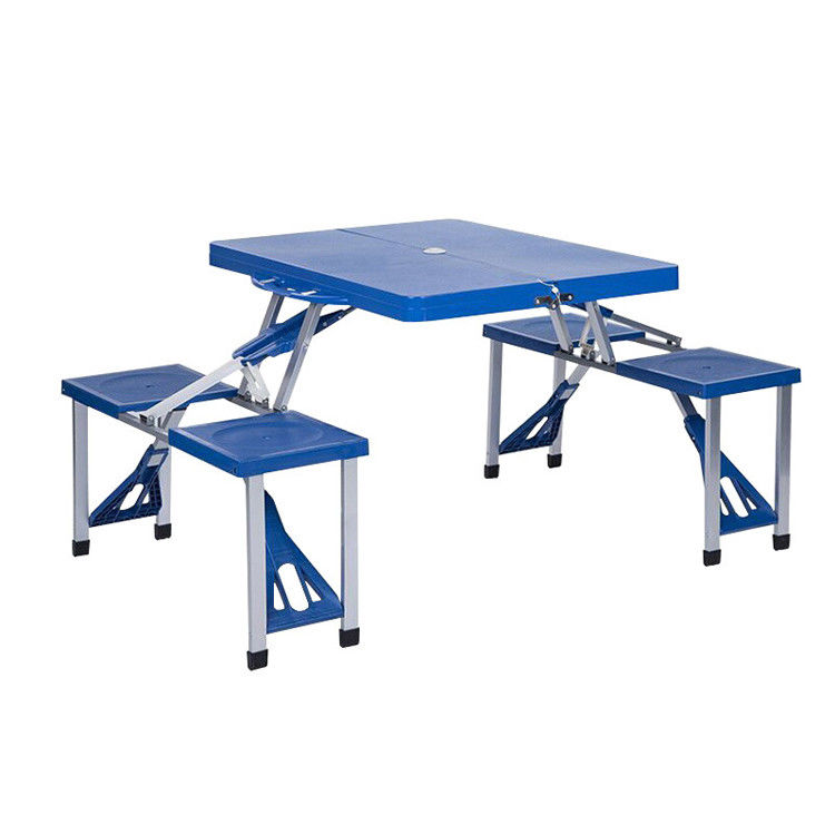 Outdoor Reisen Klappbare tragbare Plastik Metall Tisch und Stuhl Set mit benutzerdefiniertem Logo