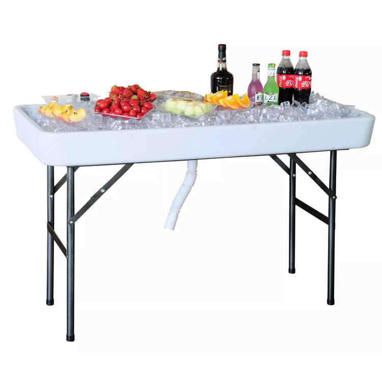 Tragbare Klapptisch für Party Hotel Camping Platz HDPE Kunststoff Metall Kühl-Eis