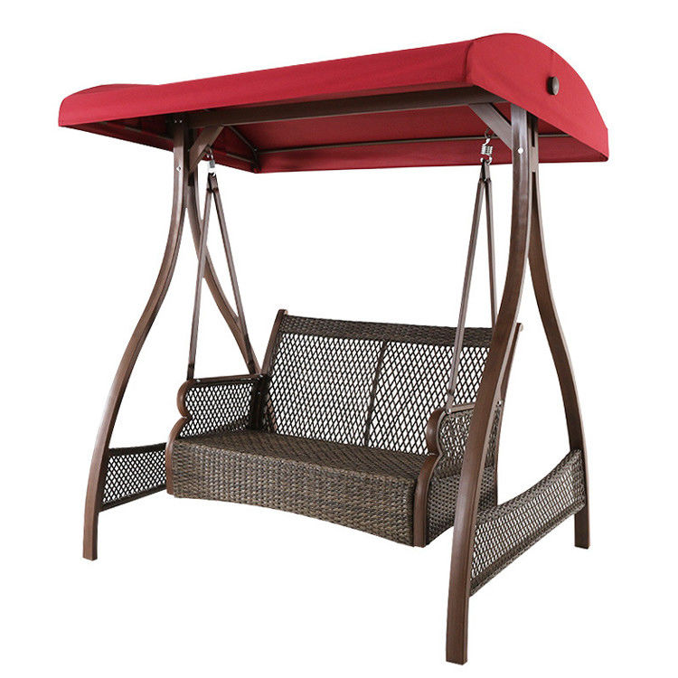 Außenmöbel Metallrahmen PE-Rattan-Schaukelstuhl für den Garten am Strand
