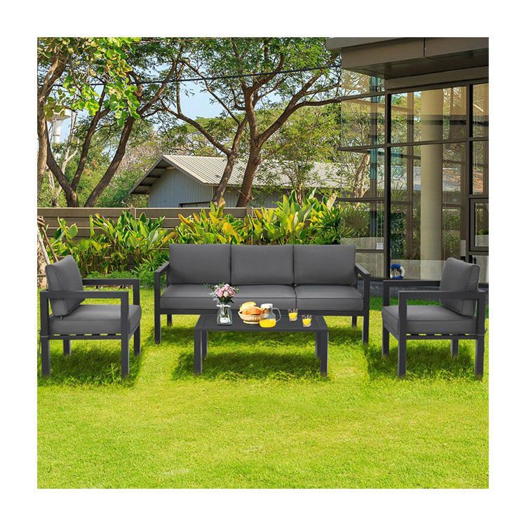 AJUNION 4 Stück Patio Möbel Sitzgestell Aluminium Außen für modernen Design Stil