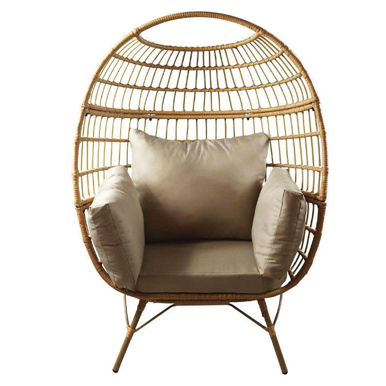 Außenmöbel Nordische Terrasse Ein-Sitz-Wasserdichte Wickereier-Stuhl mit PE-Rattan