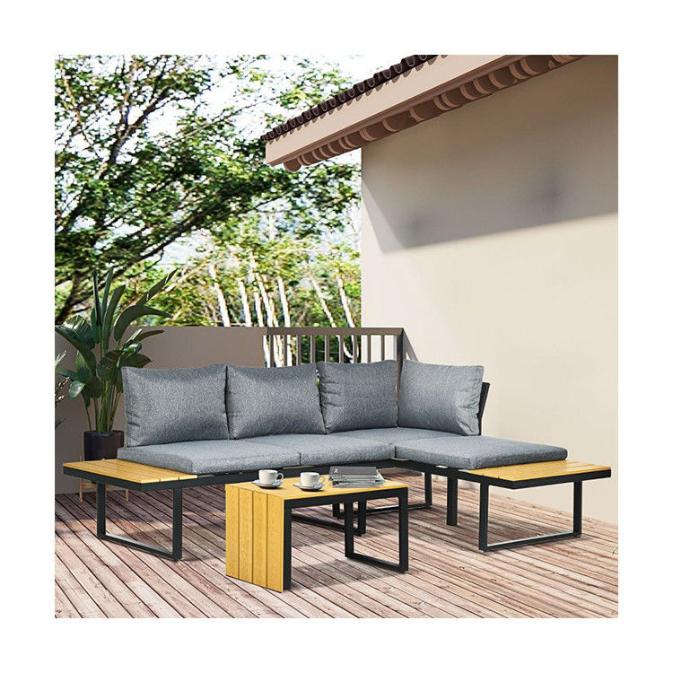 Sofa Set AJUNION Aluminium Outdoor Corner Lounge Set für modulare Gartenmöbel