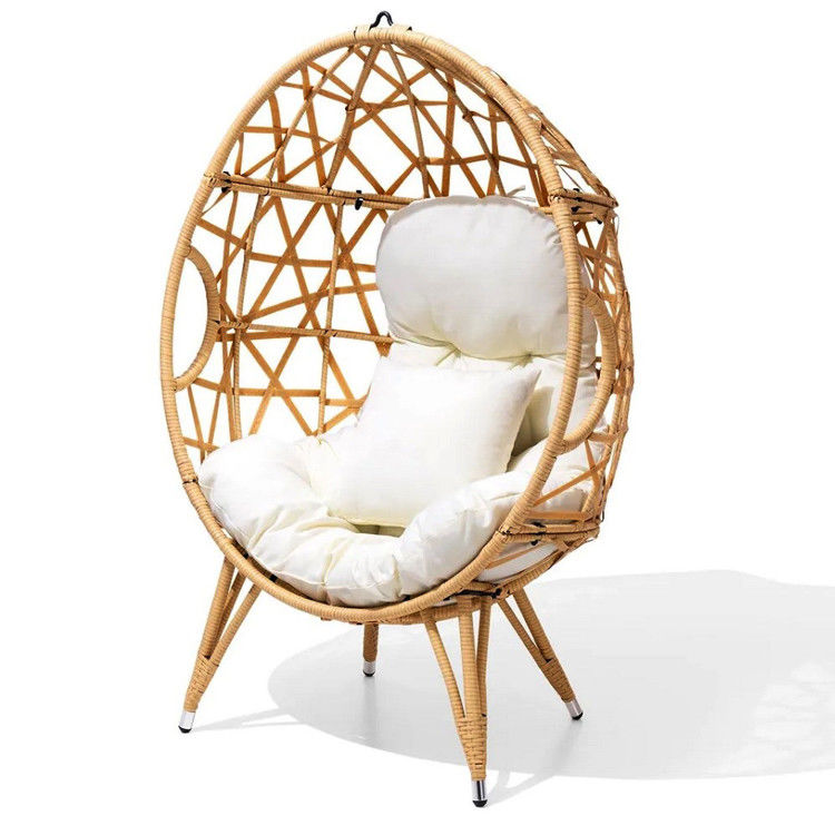 Allgemeine Außenmöbel Klappmöbel Ja Runde Pe Rattan Wicker Eiersofa Stuhl mit Kissen