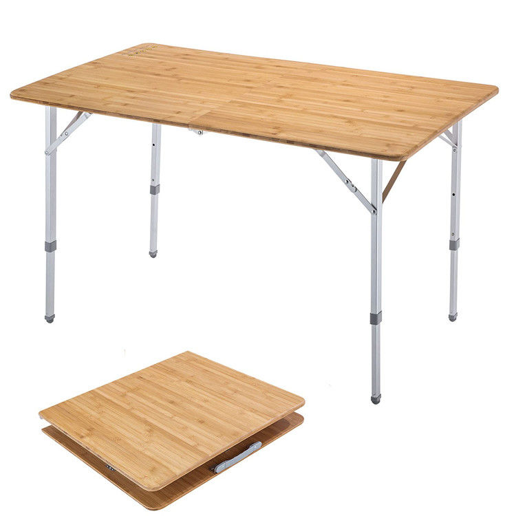 120*70cm Tischplatte Patio Garten Bambus Aluminium Klapptisch für Picknick Camping Essen
