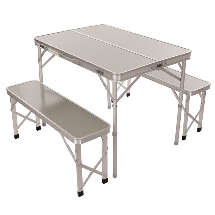 Aussengarten Patio Portable Aluminium Camping Esstisch und Stuhl Set für Grill Strand Picknick