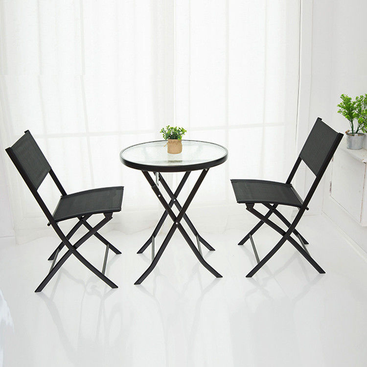 Broderieren oder Drucken Metallglas Terrassen Esszet für Outdoor Bistro Balkon Cafe