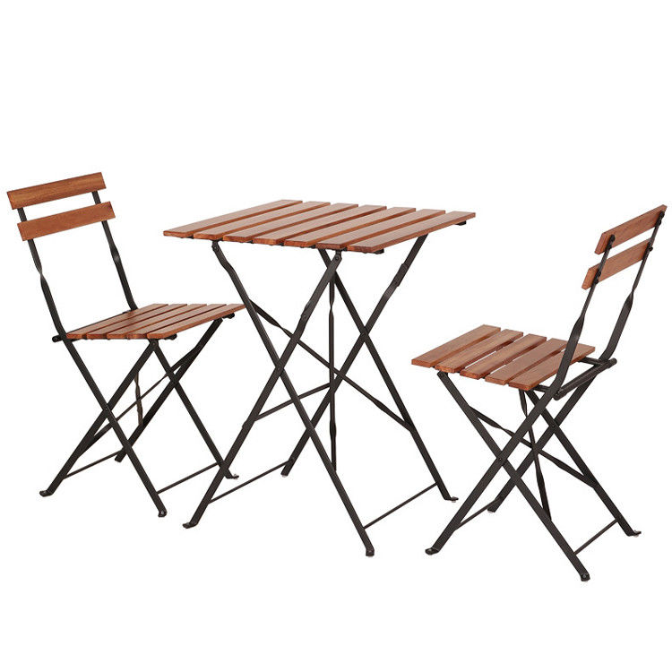 Custom Logo Villa Outdoor Klappbistro Tisch und Stühle Set für Freizeit auf Balkon Terrasse